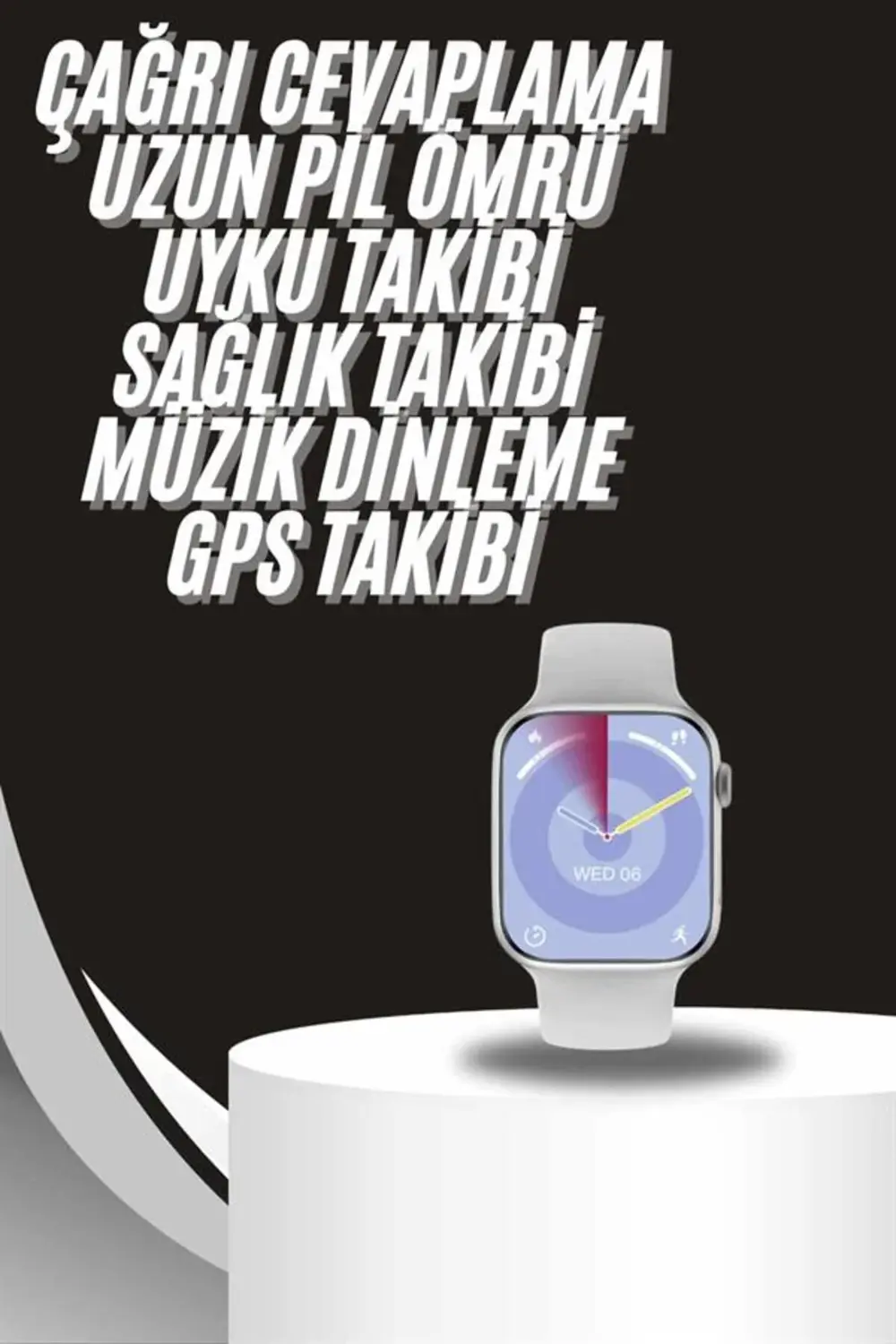 Akıllı Saat Gümüş Kasa Bluetooth Kulaklık Hediyeli Çok Fonksiyonl