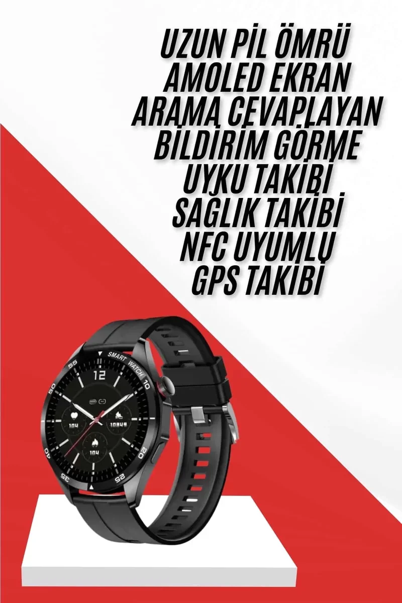 Akıllı Saat - iOS & Android Uyumlu Amoled Ekranlı Çok Fonksiyonlu Takım