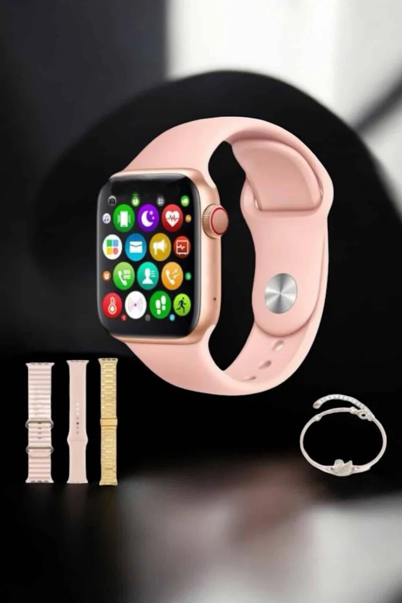 Akıllı Saat Kadınlara Uyku Ve Sağlık Takibi Yapabilen Rose Gold Bileklik Hediyeli