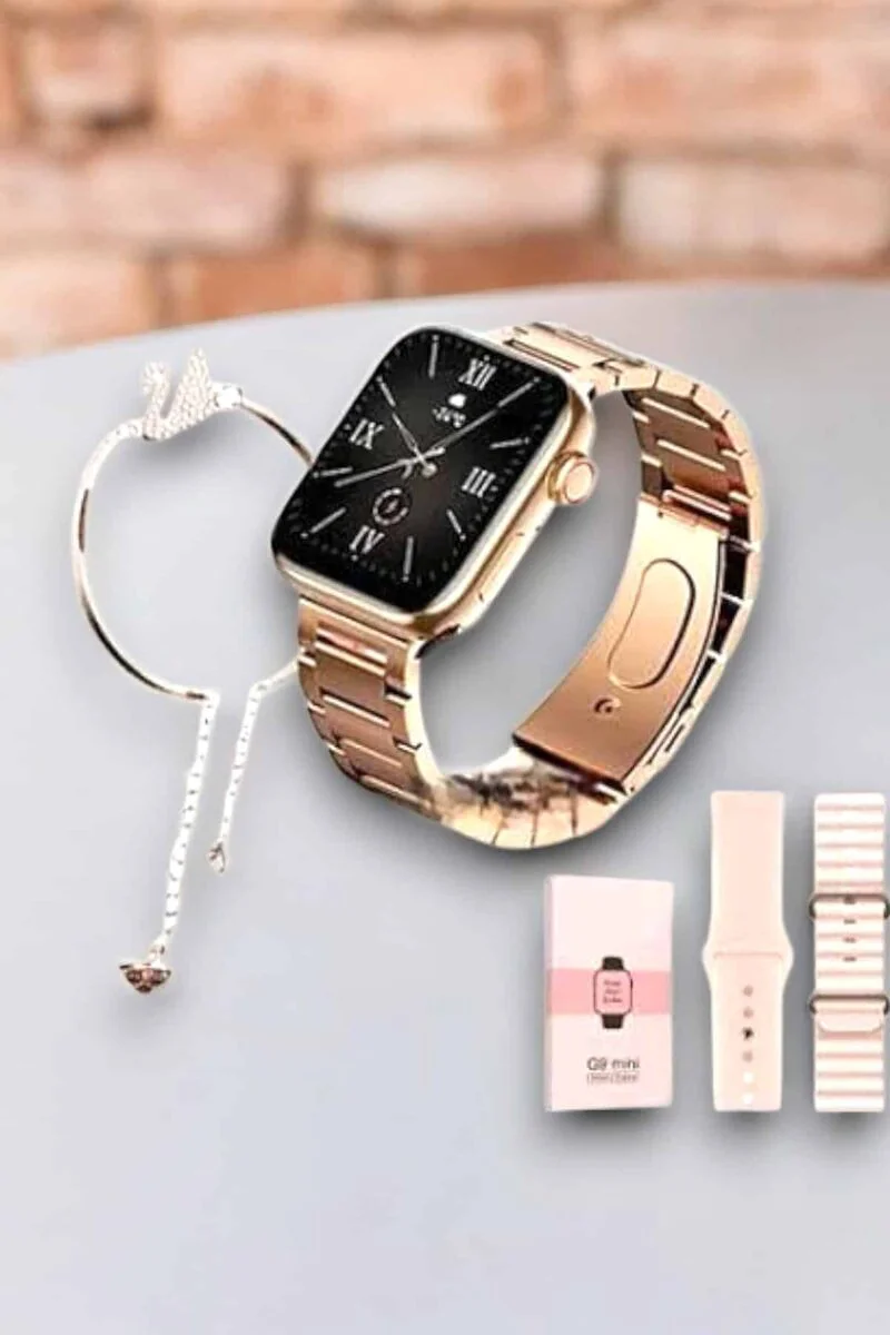 Akıllı Saat Kadınlara Uyku Ve Sağlık Takibi Yapabilen Rose Gold Bileklik Hediyeli