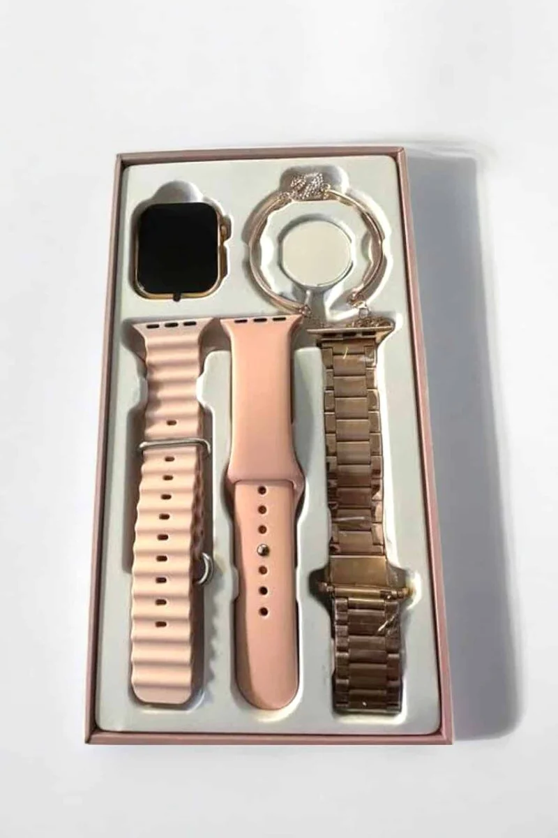 Akıllı Saat Kadınlara Uyku Ve Sağlık Takibi Yapabilen Rose Gold Bileklik Hediyeli