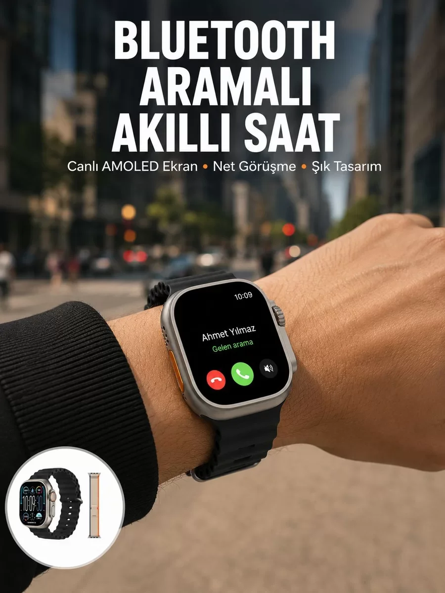 Akıllı Saat Kol Saati Android ve İOS Uyumlu Nabız Ölçer Sesli Asi