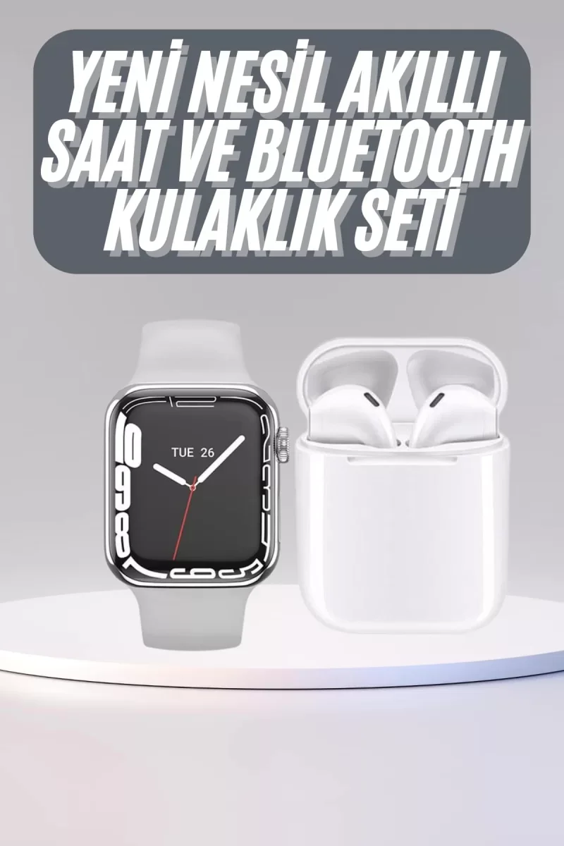 Akıllı Saat Kulaklık Hediyeli Uyku ve Sağlık Takibi Yapabilen Uzun Ömürlü - Lisinya