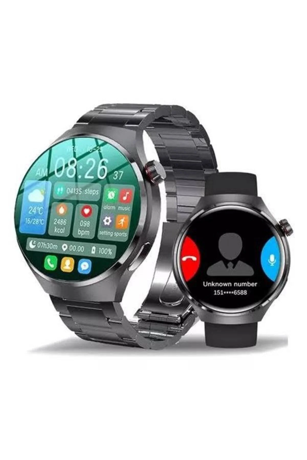 Akıllı Saat Metal Kordonlu Gps Ve Nfc Uyumlu Arama Cevaplayan