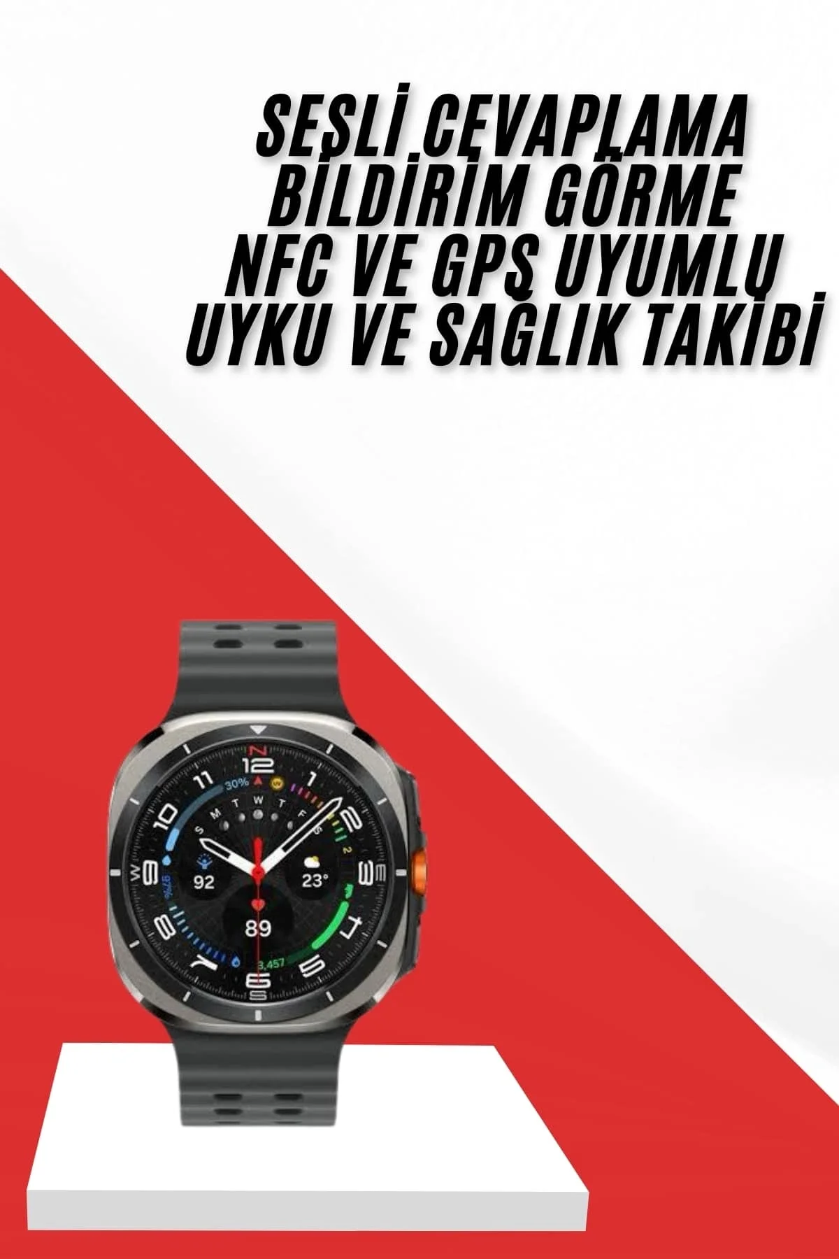 Akıllı Saat Müzik Dinleme Nabız Ölçer NFC ve GPS Uyumlu Sesli Asistan Akıllı Saat Müzik Dinleme Nabız Ölçer NFC ve GPS Uyumlu Sesli Asistan