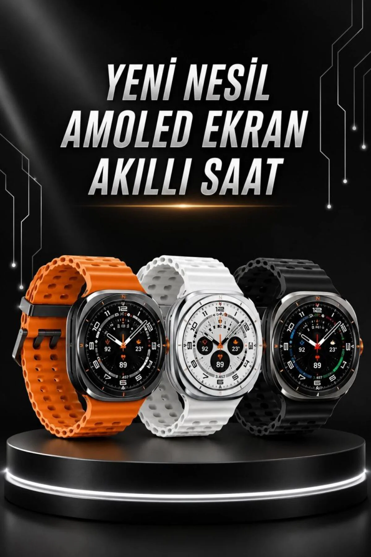 Akıllı Saat Müzik Dinleme Nabız Ölçer Nfc Ve Gps Uyumlu Sesli Asistan