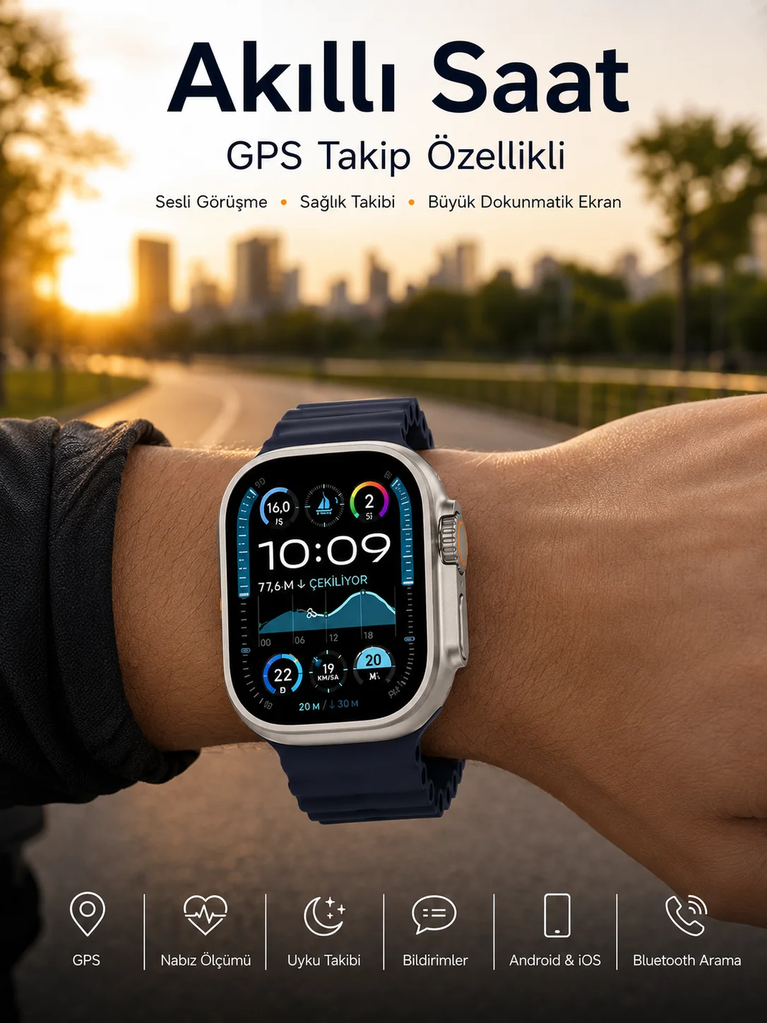 Akıllı Saat Nabız Ölçer Uyku Takibi Adımsayar Alarm ve Hatırlatıcı Çağrı Cevaplama Yeni Nesil Akıllı Saat Nabız Ölçer Uyku Takibi Adımsayar Alarm ve Hatırlatıcı Çağrı Cevaplama Yeni Nesil