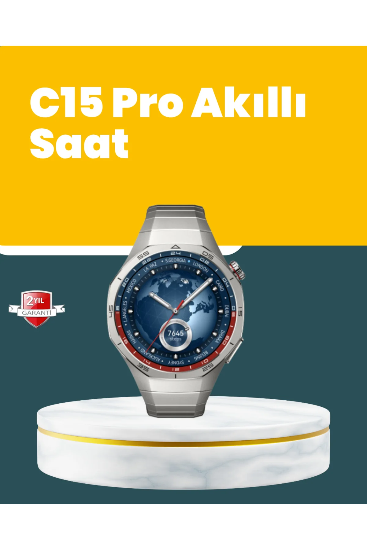 Akıllı Saat Nabız Ölçer, Adım Sayar ve Uyku Takip Özellikli