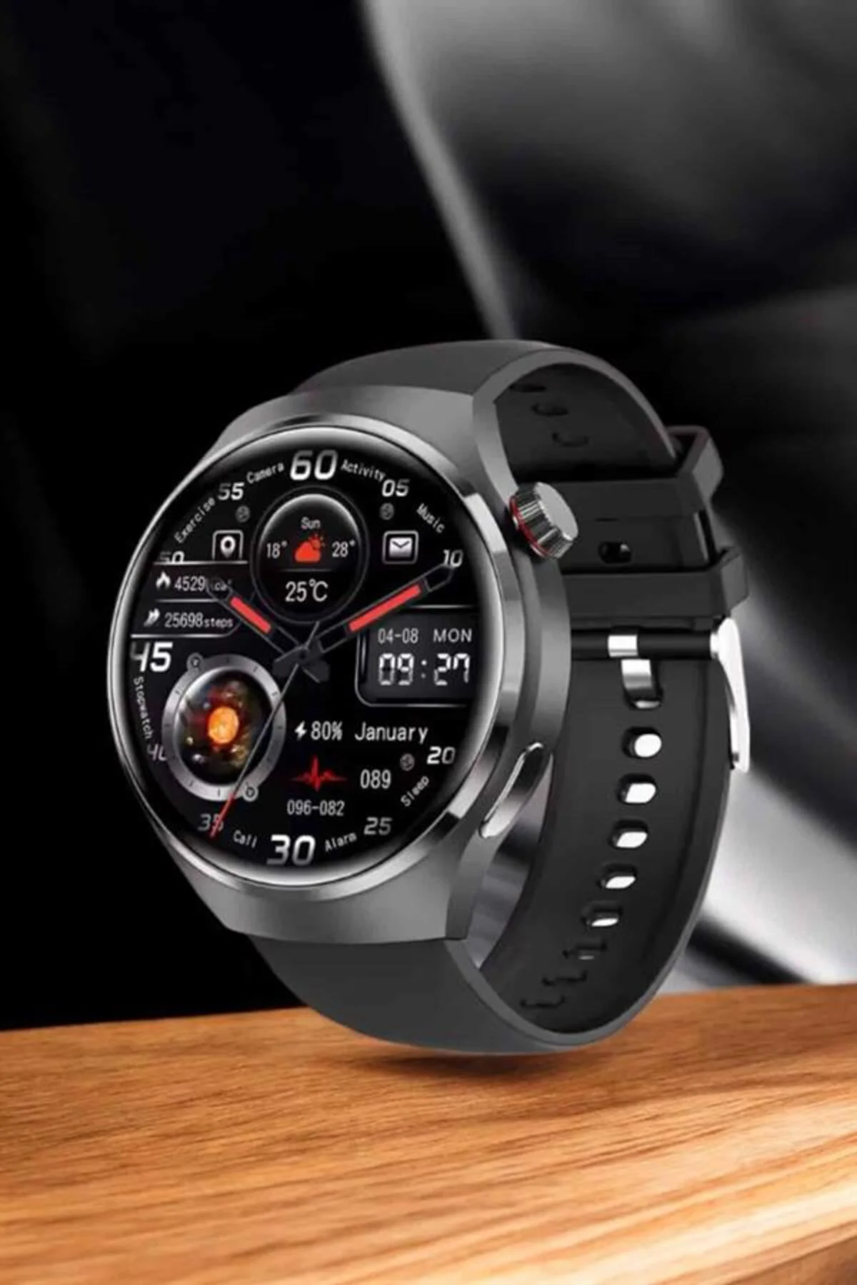 Akıllı Saat Nabız Sensörlü Bildirim Görebilen Spor Modları GPS Ta