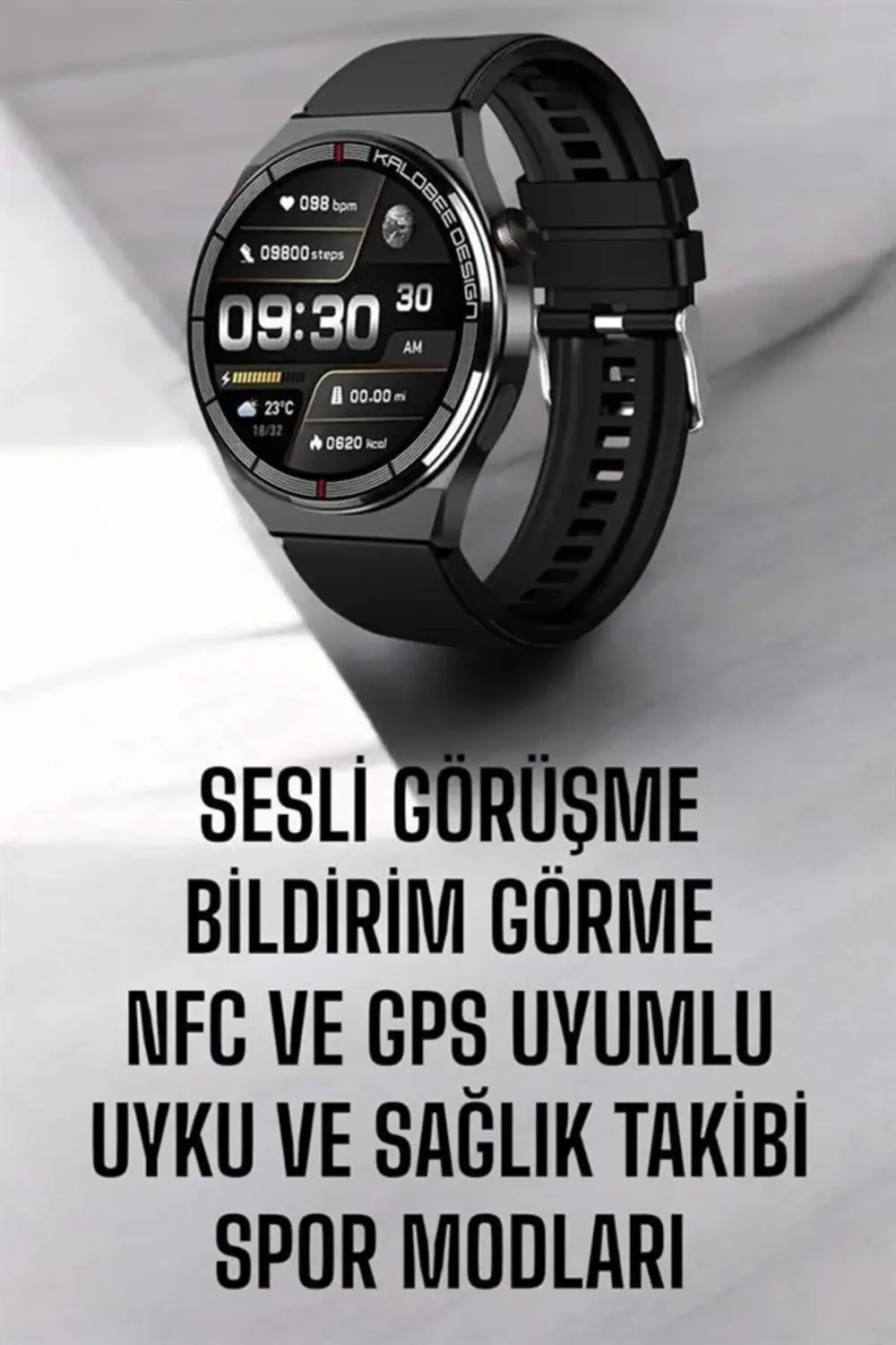 Akıllı Saat Nabız Sensörlü Bildirim Görebilen Spor Modları GPS Ta