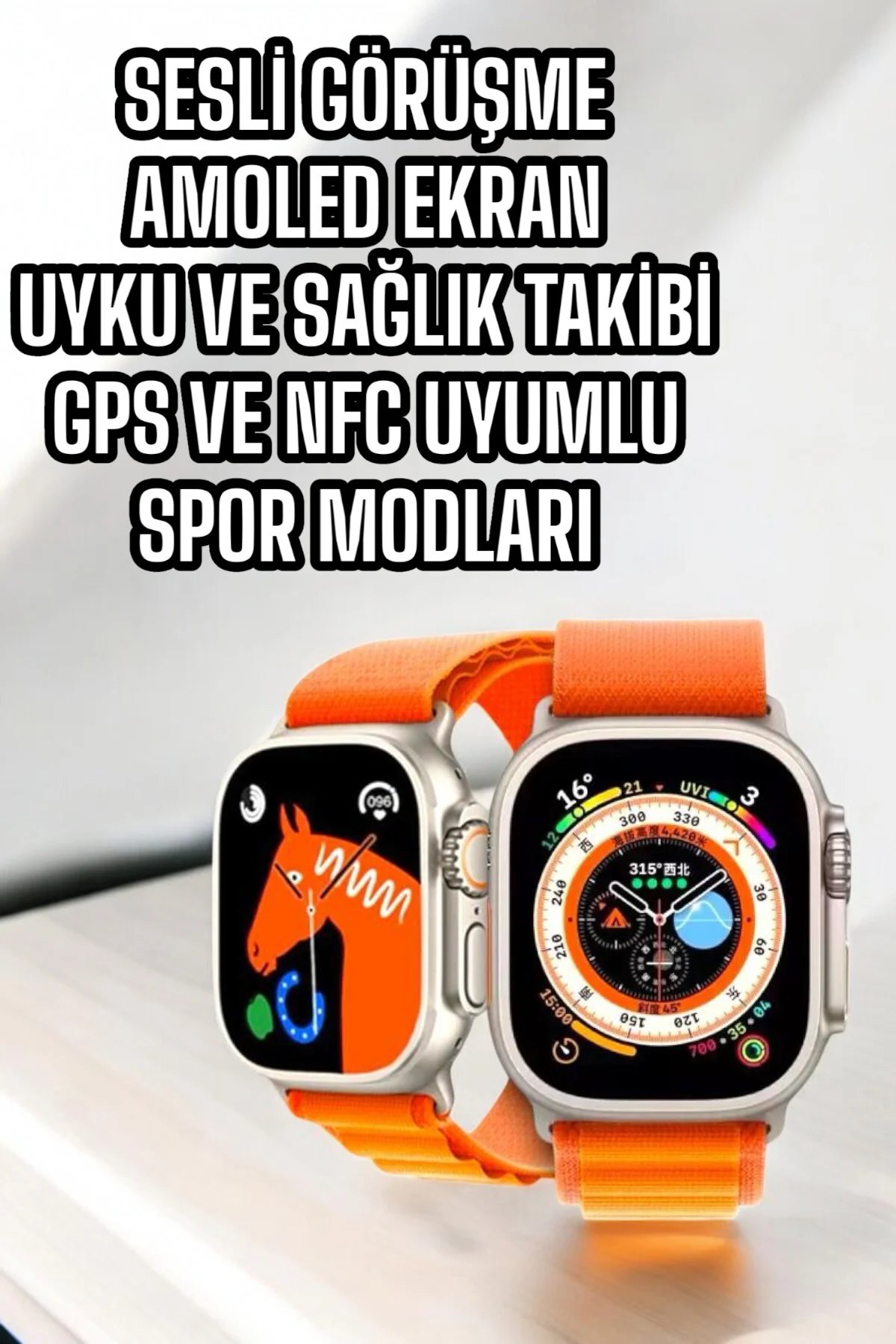 Akıllı Saat NFC ve GPS Uyumlu Uyku ve Sağlık Takibi Sesli Görüşme