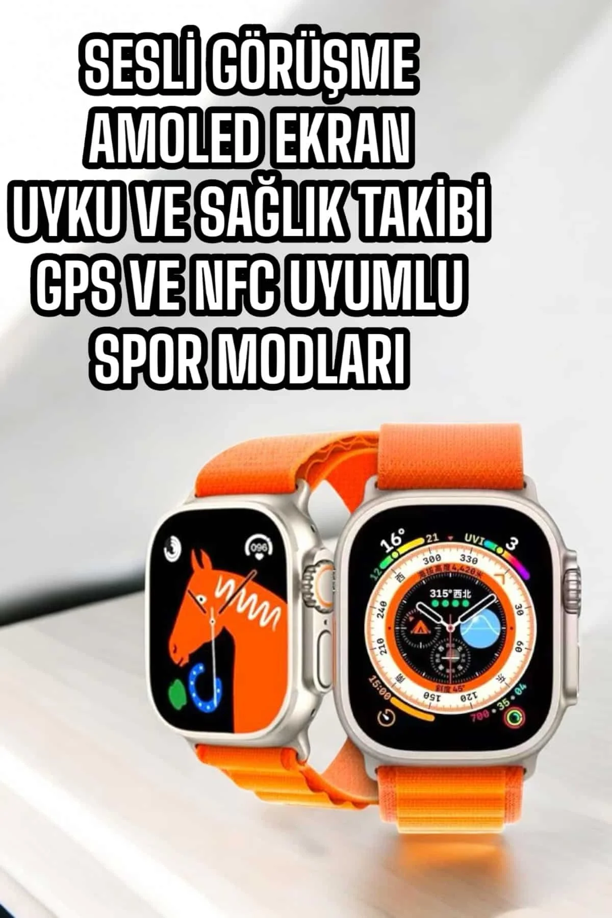Akıllı Saat NFC ve GPS Uyumlu Uyku ve Sağlık Takibi Sesli Görüşme