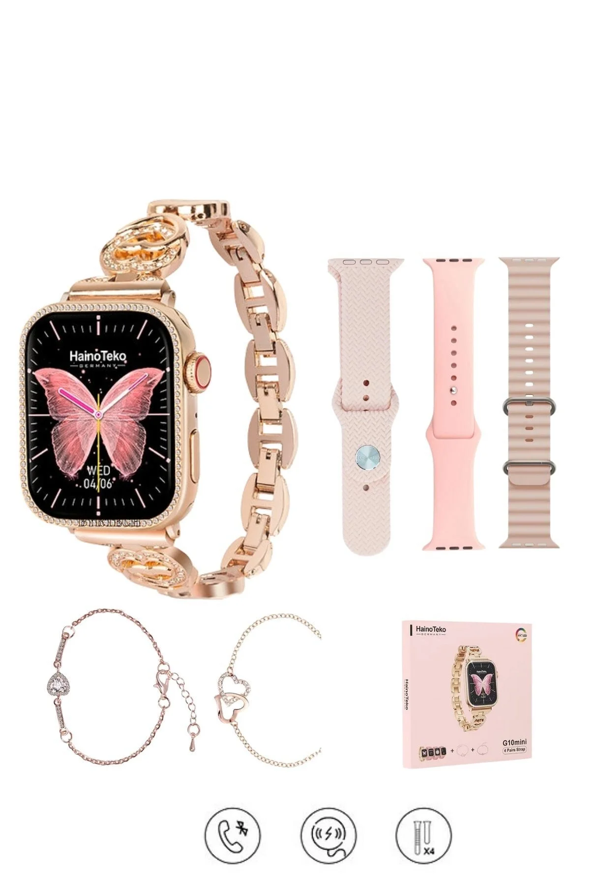 Akıllı Saat - Renk: Pembe, Kasa Renk: Rose Gold, Kordon Renk: Pembe | Teknik Özellikleri ve Kullanım