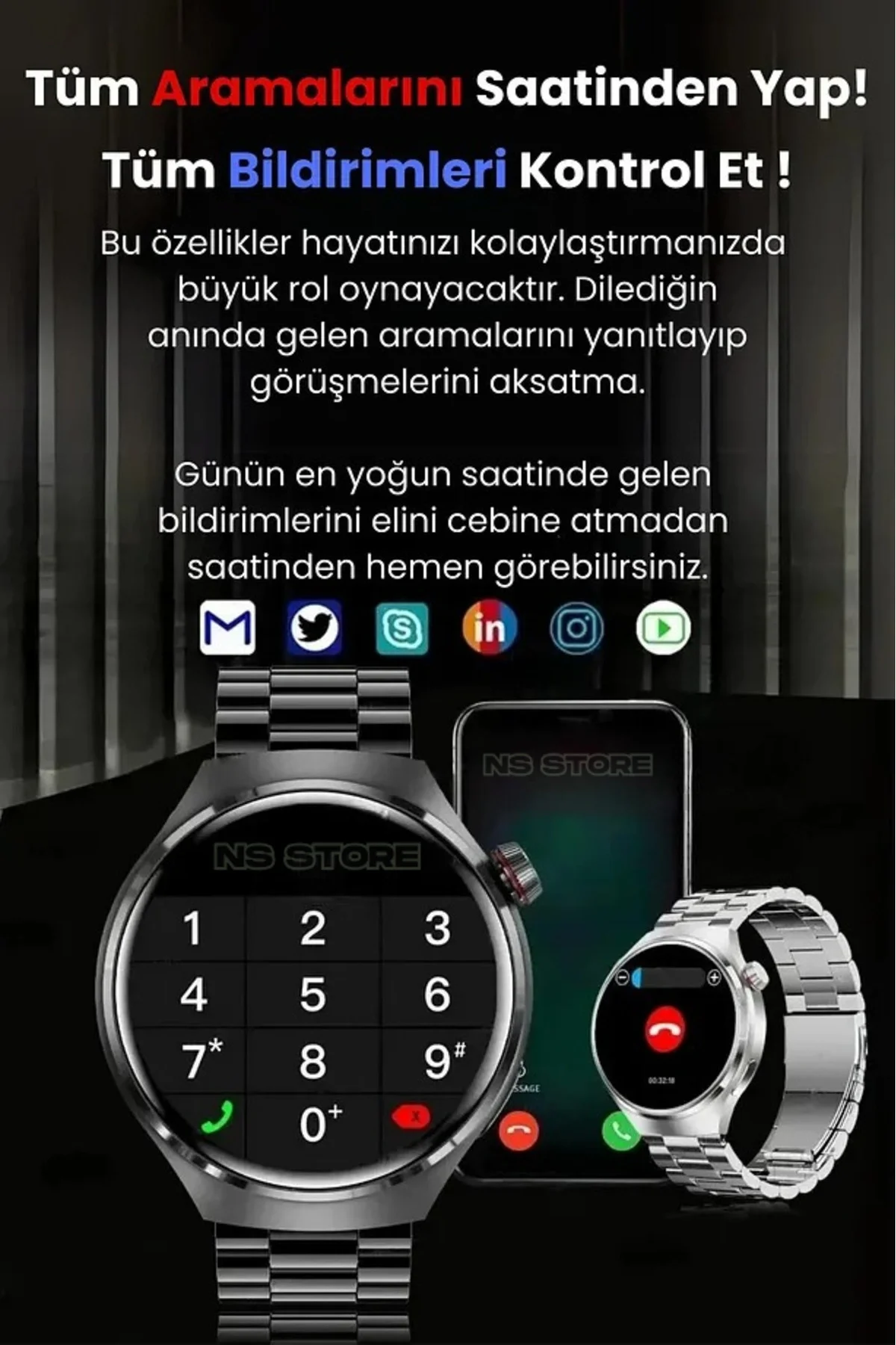 Akıllı Saat - Renk: Siyah, Kasa Renk: Siyah, Kordon Renk: Siyah | Teknik Özellikleri ve Kullanım
