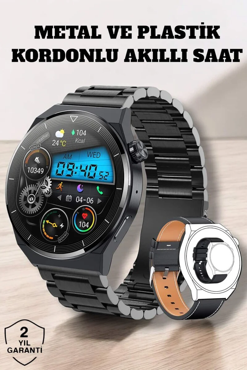 Akıllı Saat - Sağlık ve Fitness Takibi, Bluetooth ve Dokunmatik Ekran