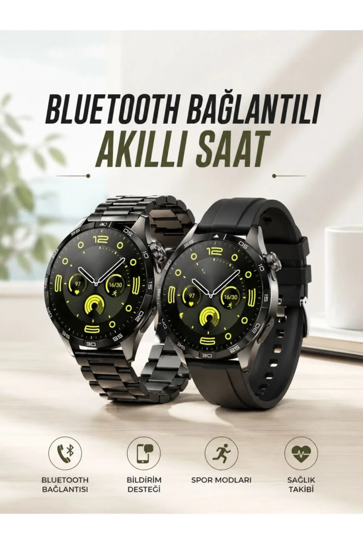 Akıllı Saat Sesli Görüşme, Nfc Uyumlu, Bildirim Görme Ve Uyku Ve 