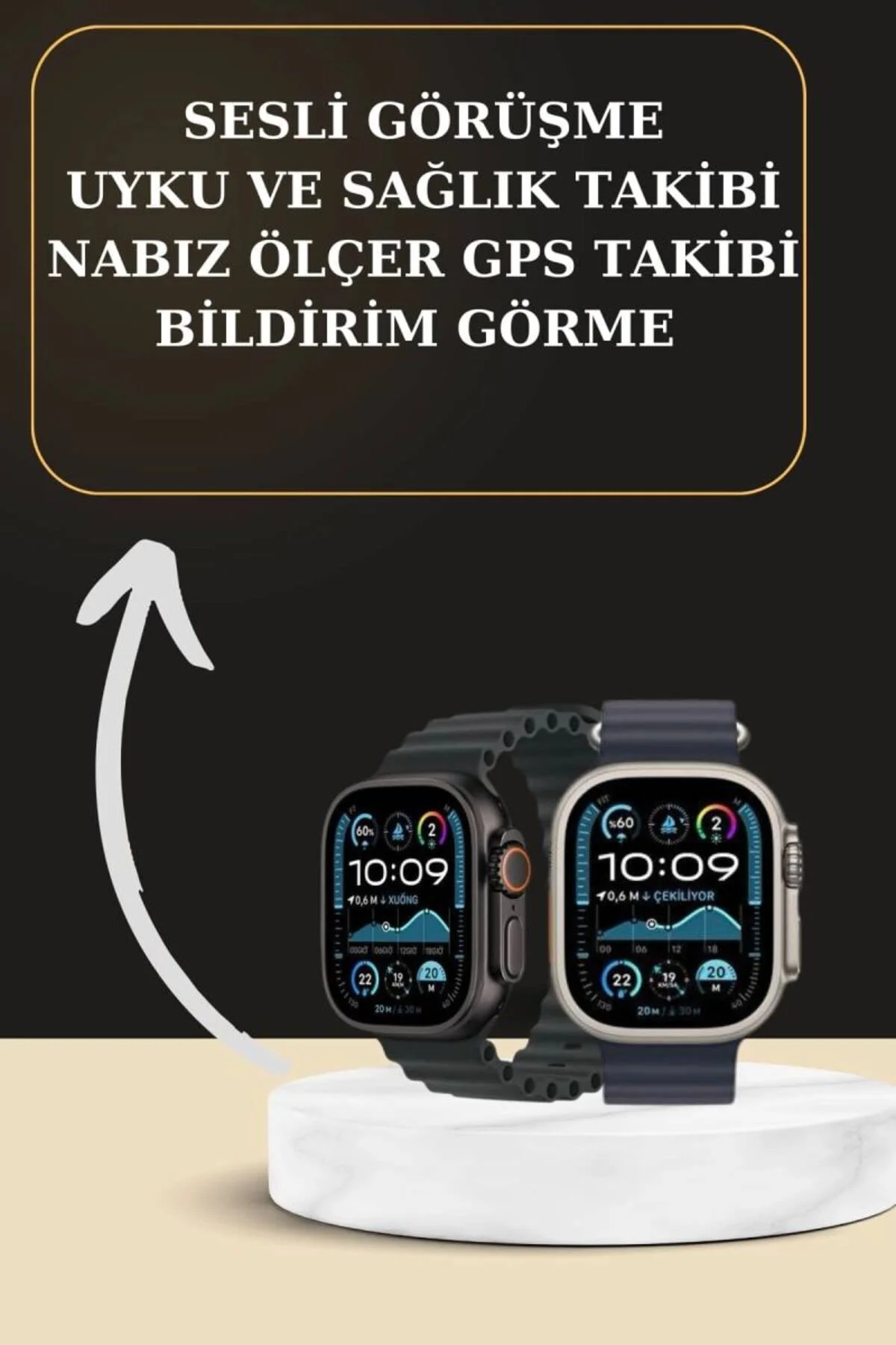 Akıllı Saat Sesli Görüşme Titreşimli Gps Bağlantısı Müzik Dinleme Sosyal Medya Bildirimleri
