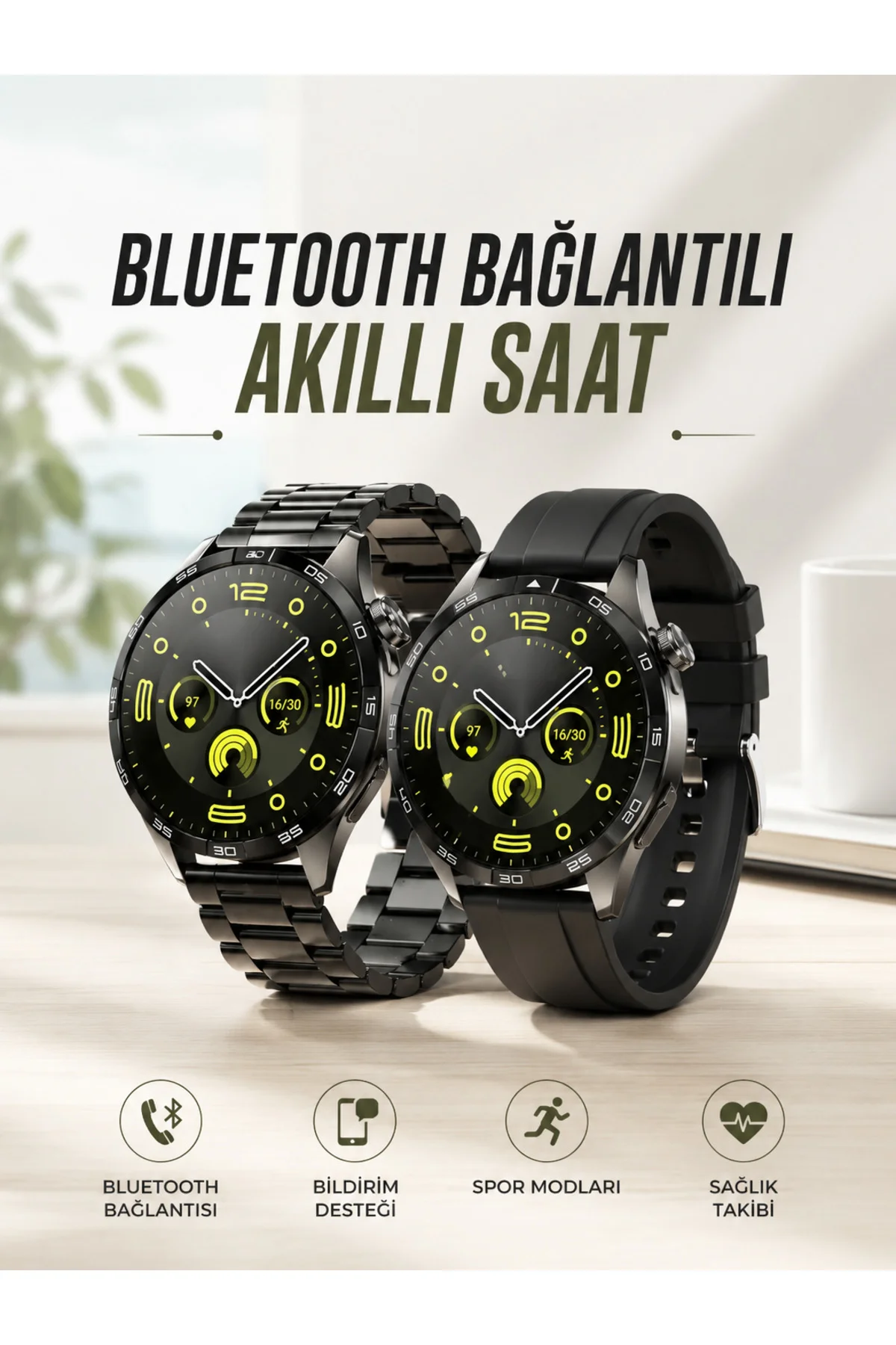 Akıllı Saat Sesli Görüşme, NFC Uyumlu, Bildirim Görme ve Uyku ve Sağlık Takibi