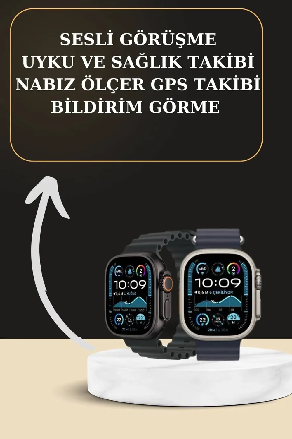 Akıllı Saat Sesli Görüşme Titreşimli GPS Bağlantısı Müzik Dinleme