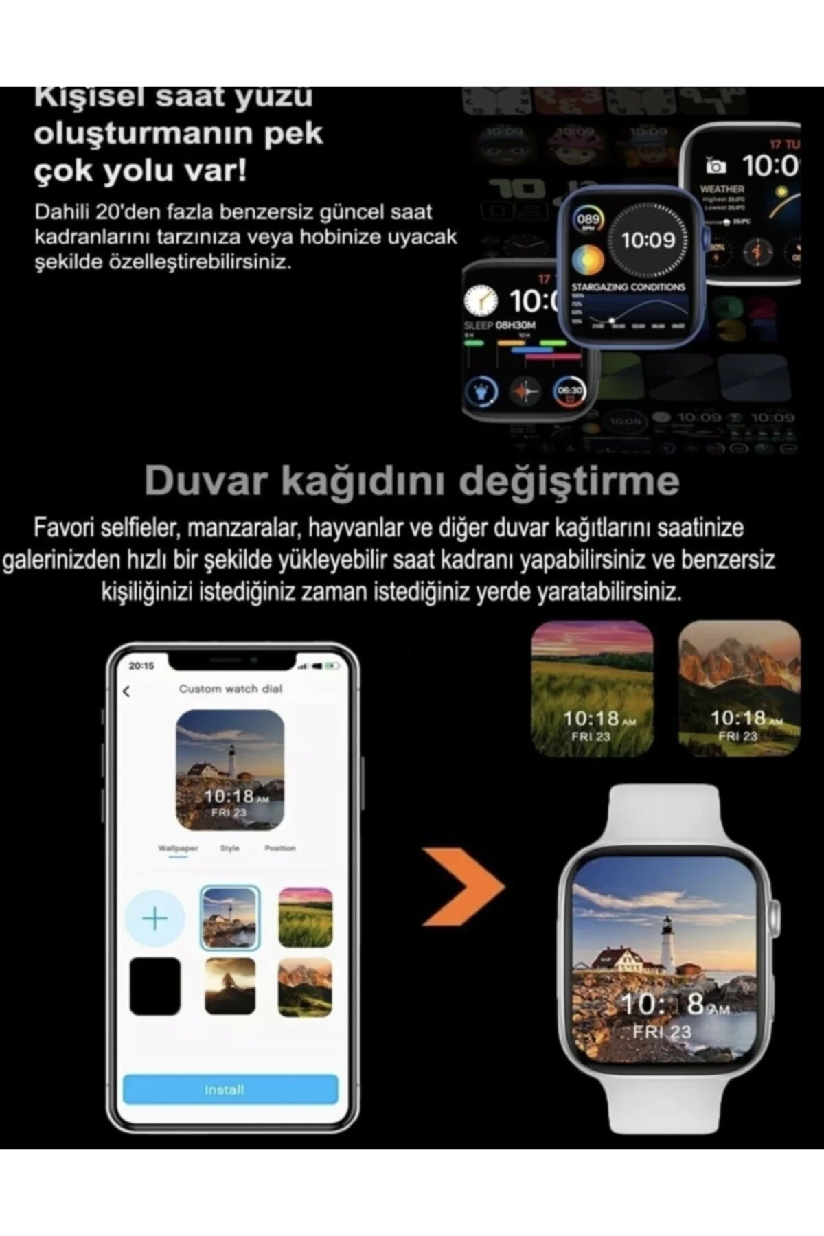 Akıllı Saat Siyah Sim Kartlı GPS Nabız Uyku Takip 1000-2000 mAh Batarya Deri Kordon