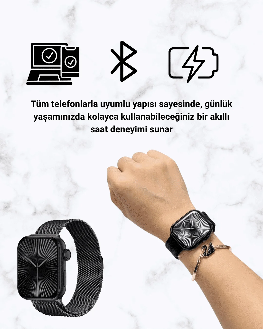 Akıllı Saat SQ-16 Mini Series 10 | Unisex Tasarım, Sağlık ve Spor Takibi