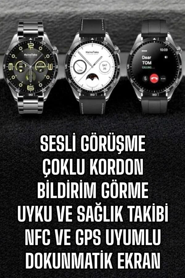 Akıllı Saat Titreşimli Pusula Nabız ve Tansiyon Ölçer NFC Uyumlu