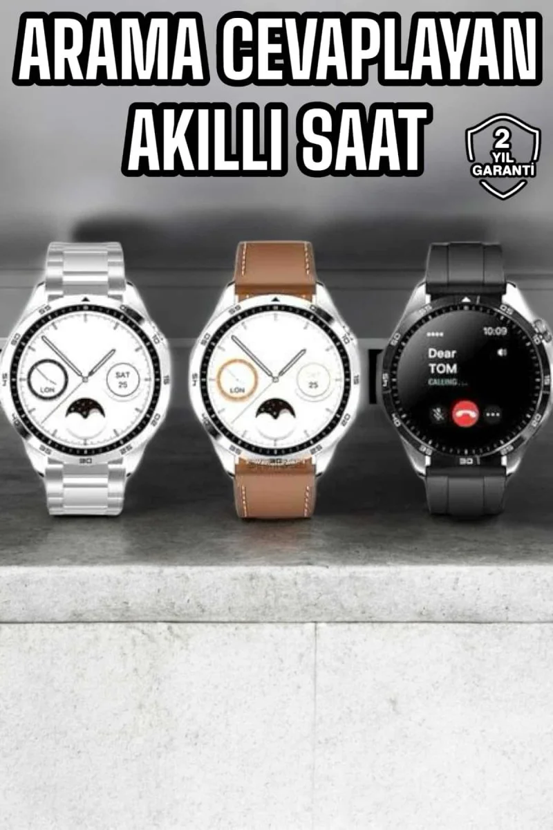 Akıllı Saat Titreşimli AMOLED Ekran Uyku Takibi Sağlık Özellikleri Sesli Görüşme