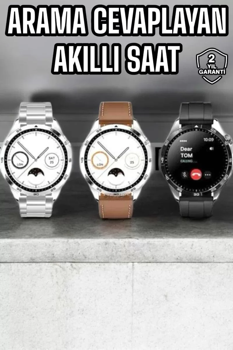 Akıllı Saat Titreşimli Amoled Ekran Uyku ve Sağlık Takibi Sesli Görüşme - Lisinya