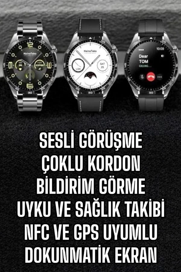 Akıllı Saat Titreşimli Amoled Ekran Uyku ve Sağlık Takibi Sesli Görüşme - Lisinya