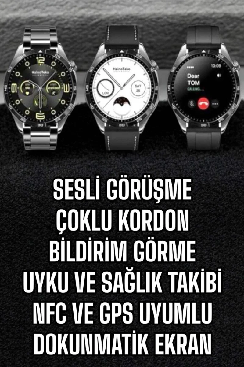 Akıllı Saat Titreşimli AMOLED Ekran Uyku Takibi Sağlık Özellikleri Sesli Görüşme