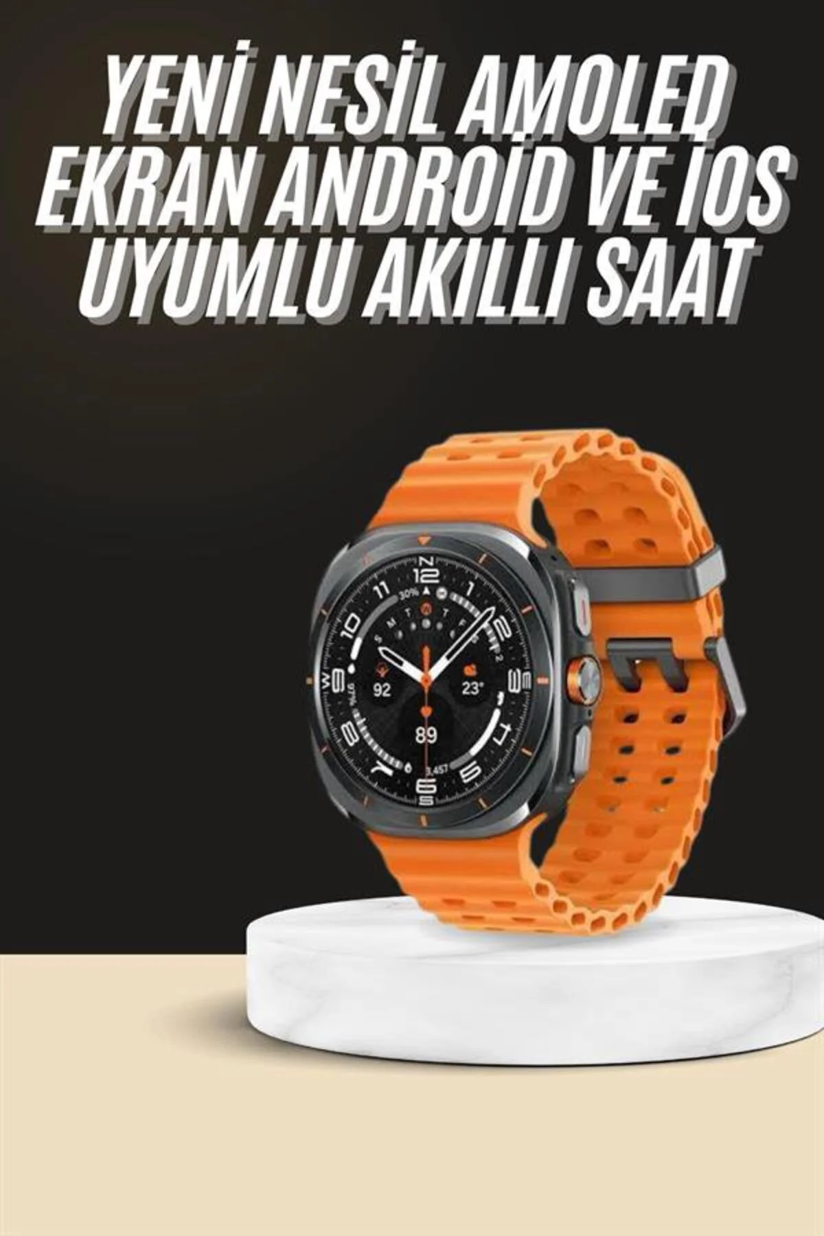 Akıllı Saat Unısex Zarif Görünümlü Titanyum Kasa Amoled Ekran Müzik Dinleme