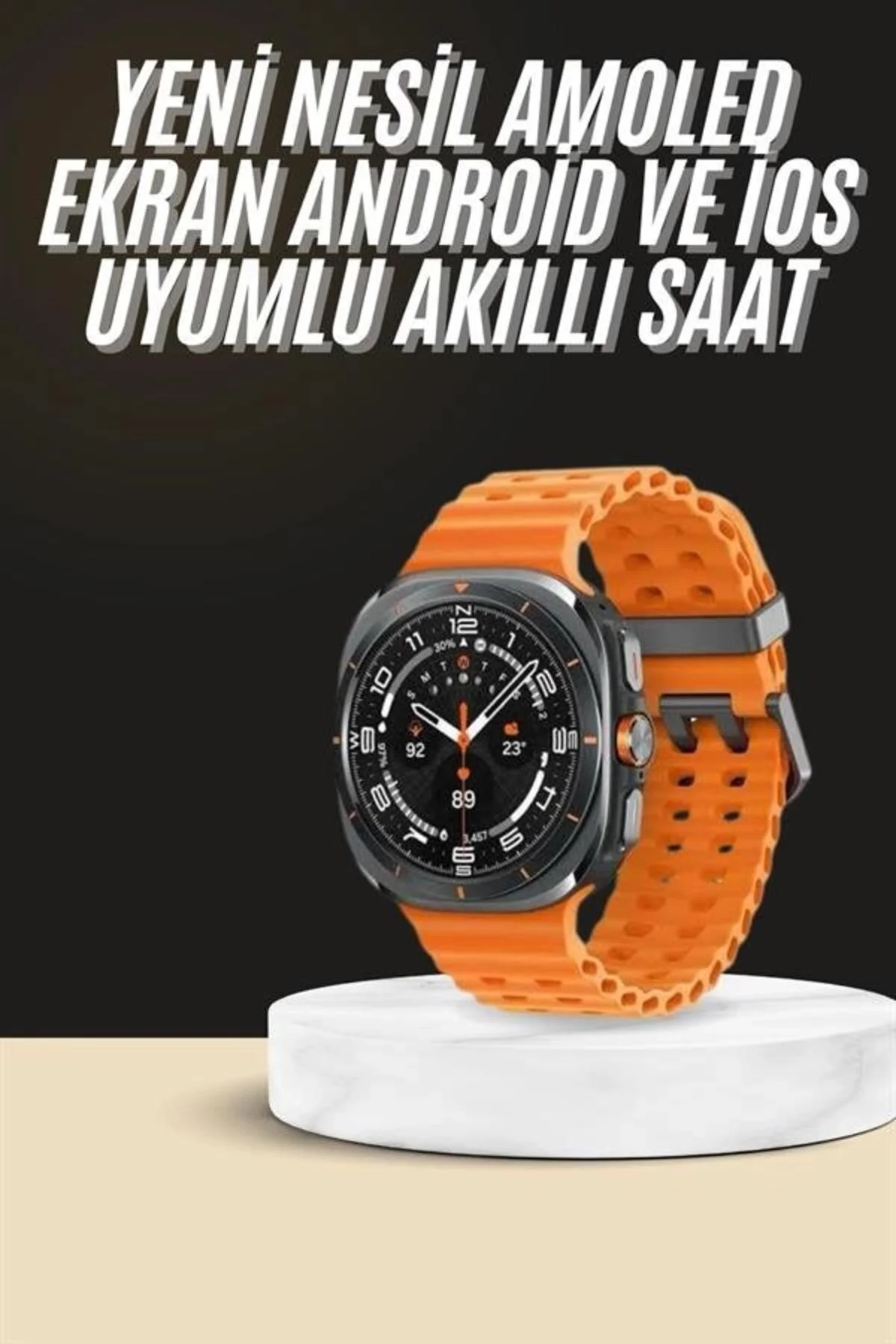 Akıllı Saat Unısex Zarif Görünümlü Titanyum Kasa Amoled Ekran Müz