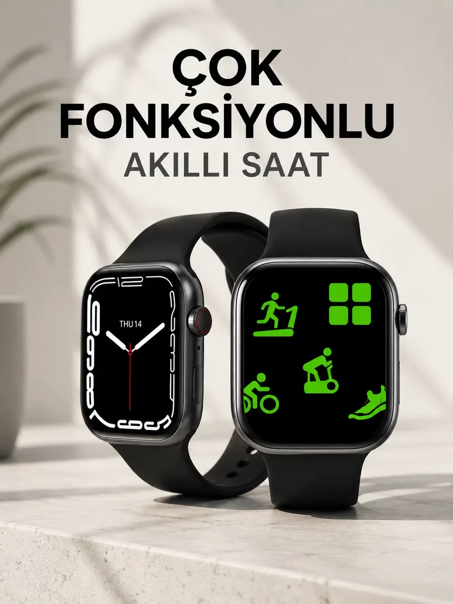 Akıllı Saat - Uyku ve Sağlık Takibi, Sesli Asistan ve IP68 Su Geçirmez Özellikli