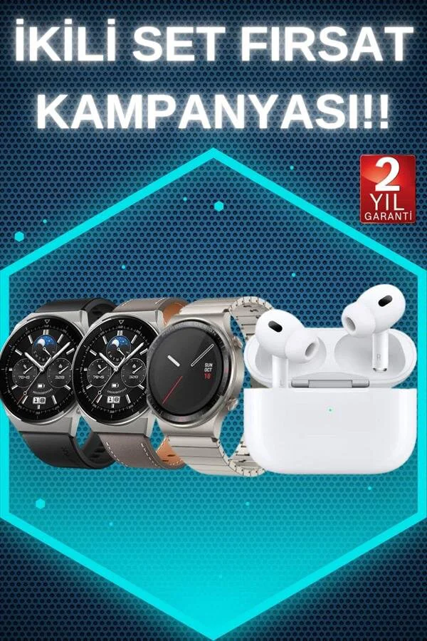 Akıllı Saat ve Bluetooth Kulaklık Seti - Vibration Bildirim, Nabız Ölçer, Spor Modları