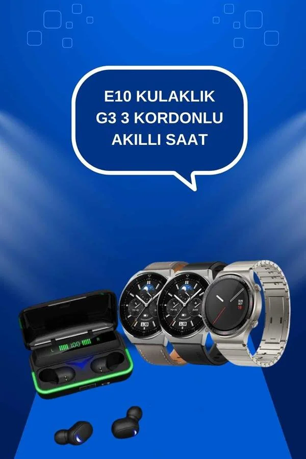 Akıllı Saat ve Bluetooth Kulaklık Seti - Titreşim Bildirim, Uyku Takibi ve 3D Ses
