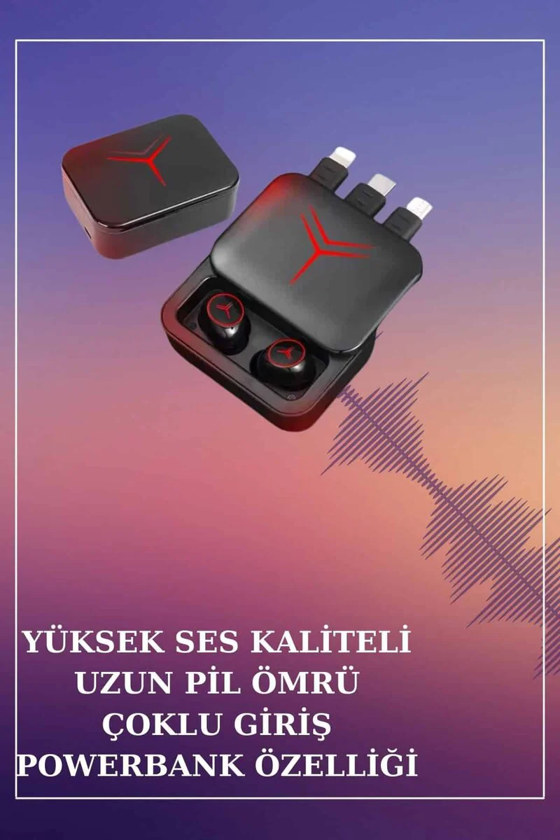 Akıllı Saat ve Bluetooth Kulaklık Seti - Nabız Ölçer, EKG, Powerbank ve Hediye Paketi