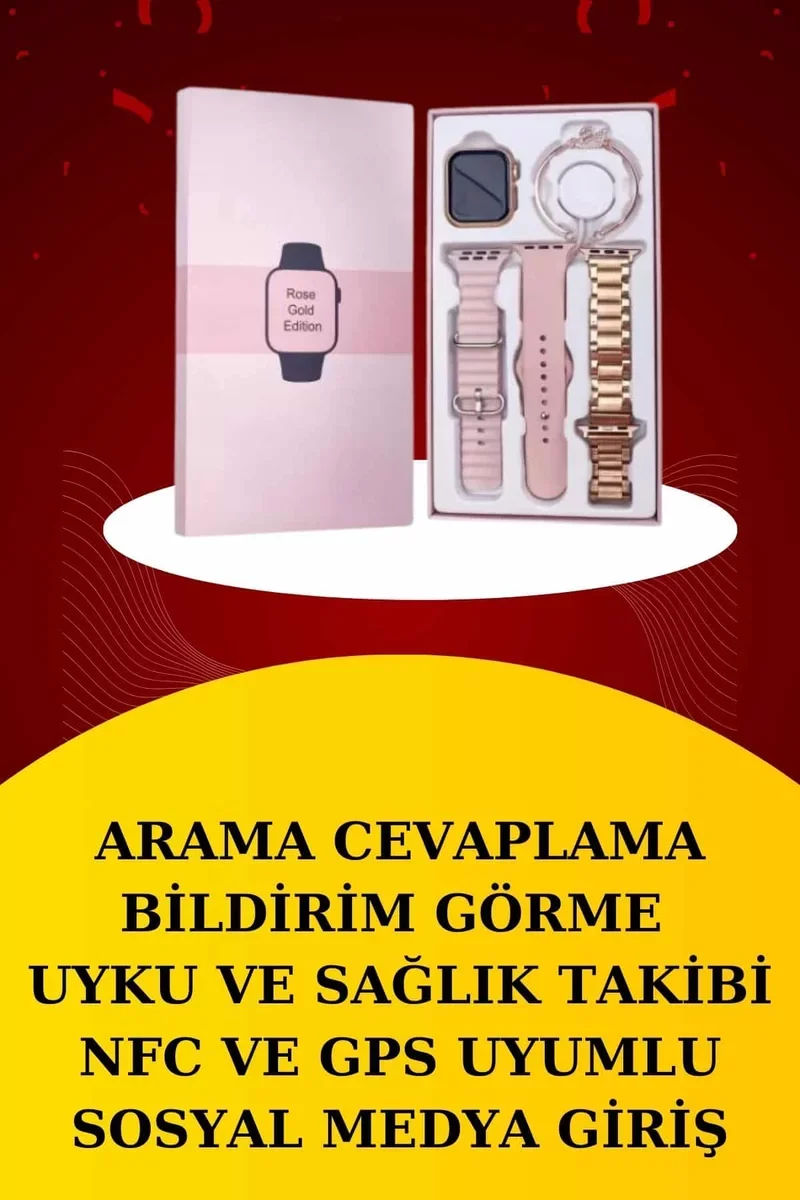 Akıllı Saat ve Kablosuz Bluetooth Kulaklık Seti - Nabız Ölçer, 117 Spor Modu ve M80 Modeli