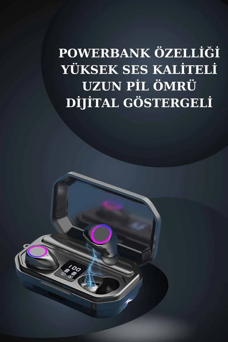 Akıllı Saat ve Kablosuz Kulaklık Seti - Bluetooth 5.0 Dijital Göstergeli Spor ve Sağlık Takibi