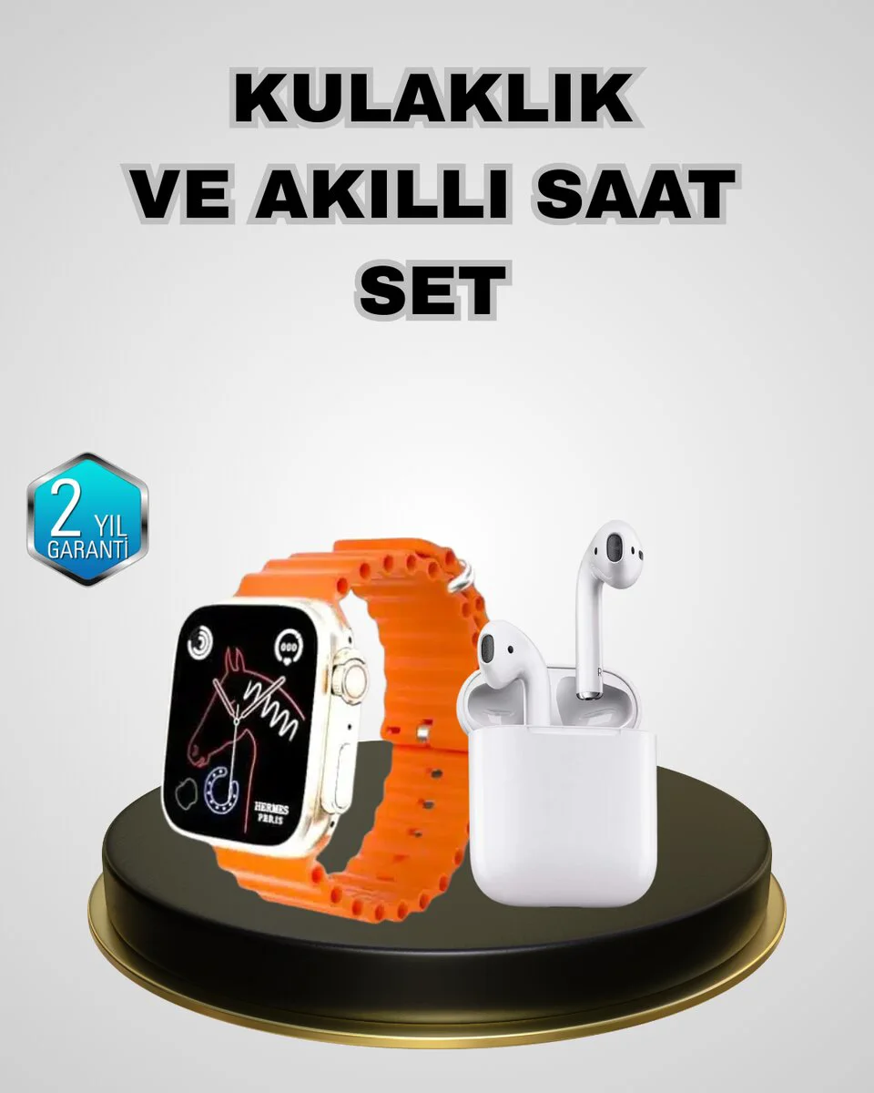 Akıllı Saat ve Kablosuz Kulaklık Seti - iOS Android Uyumlu Teknoloji Çözümü
