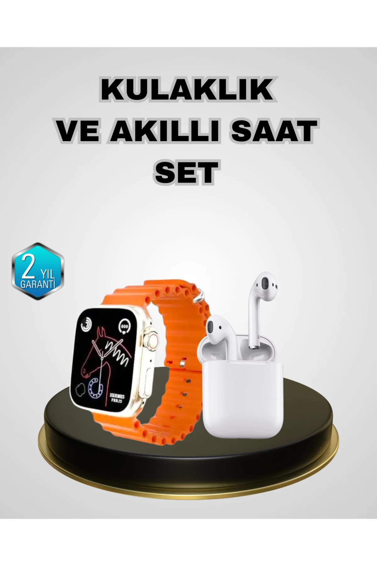 Akıllı Saat Ve Kablosuz Kulaklık Ios Android Uyumlu Teknoloji Seti