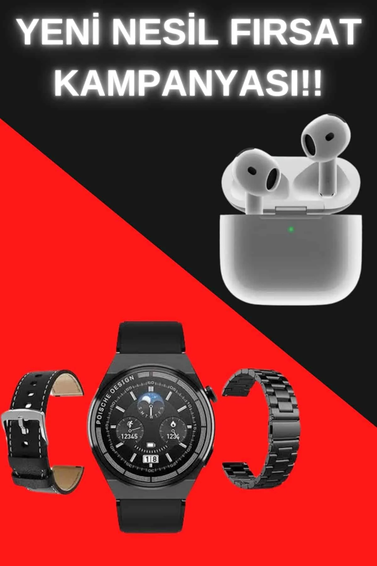 Akıllı Saat ve Kulaklık Seti Bildirim Görme Arama Cevaplama ANC Ö