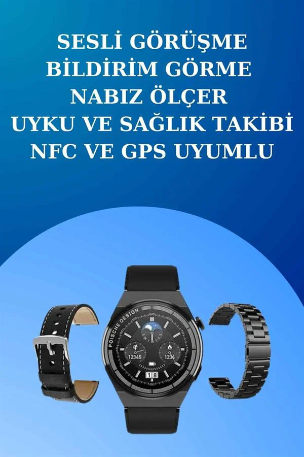 Akıllı Saat ve Kulaklık Seti Dokunmatik Ekran 5.0 Bluetooth Bağlantılı Sesli Görüşme