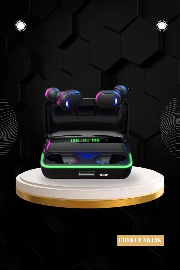 Akıllı Saat ve Kulaklık Seti Bluetooth Spor Modu Güç Bankalı E10