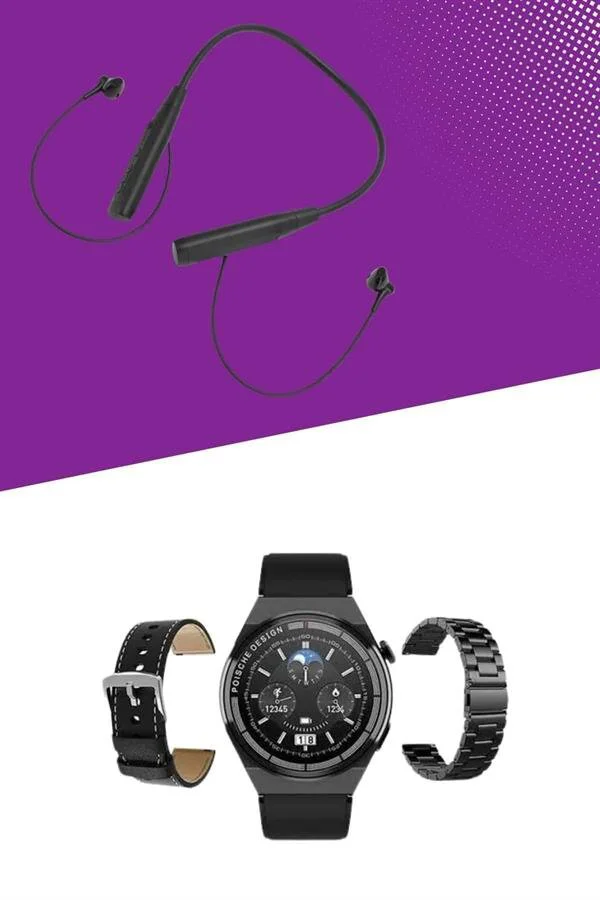 Akıllı Saat ve Mikrofonlu Bluetooth Kulaklık Seti - Titreşimli Alarm, 60 Saat Pil Ömrü