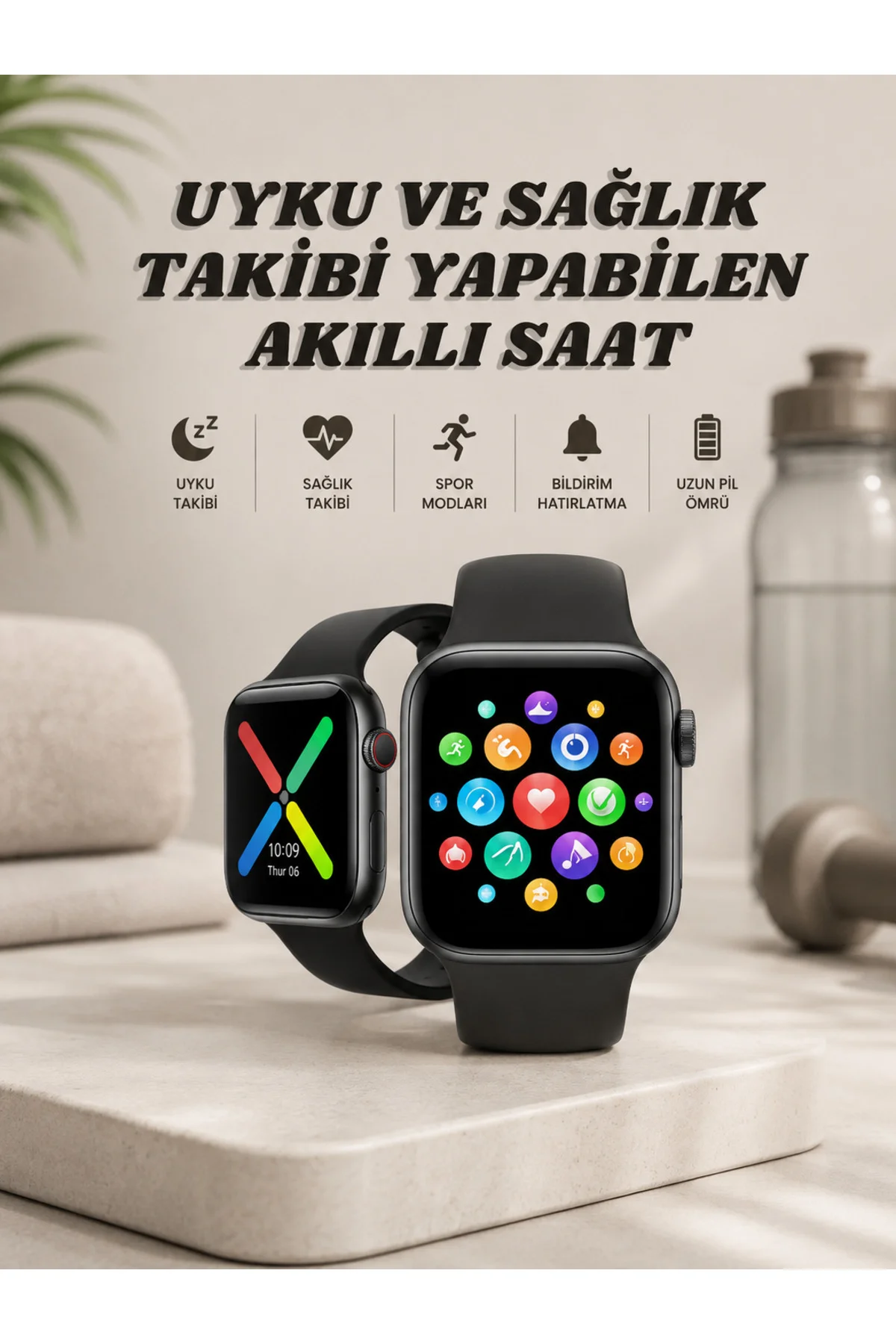Akıllı Saat Wireless Şarj Yüksek Çözünürlüklü Müzik Dinleme Sesli Cevaplama