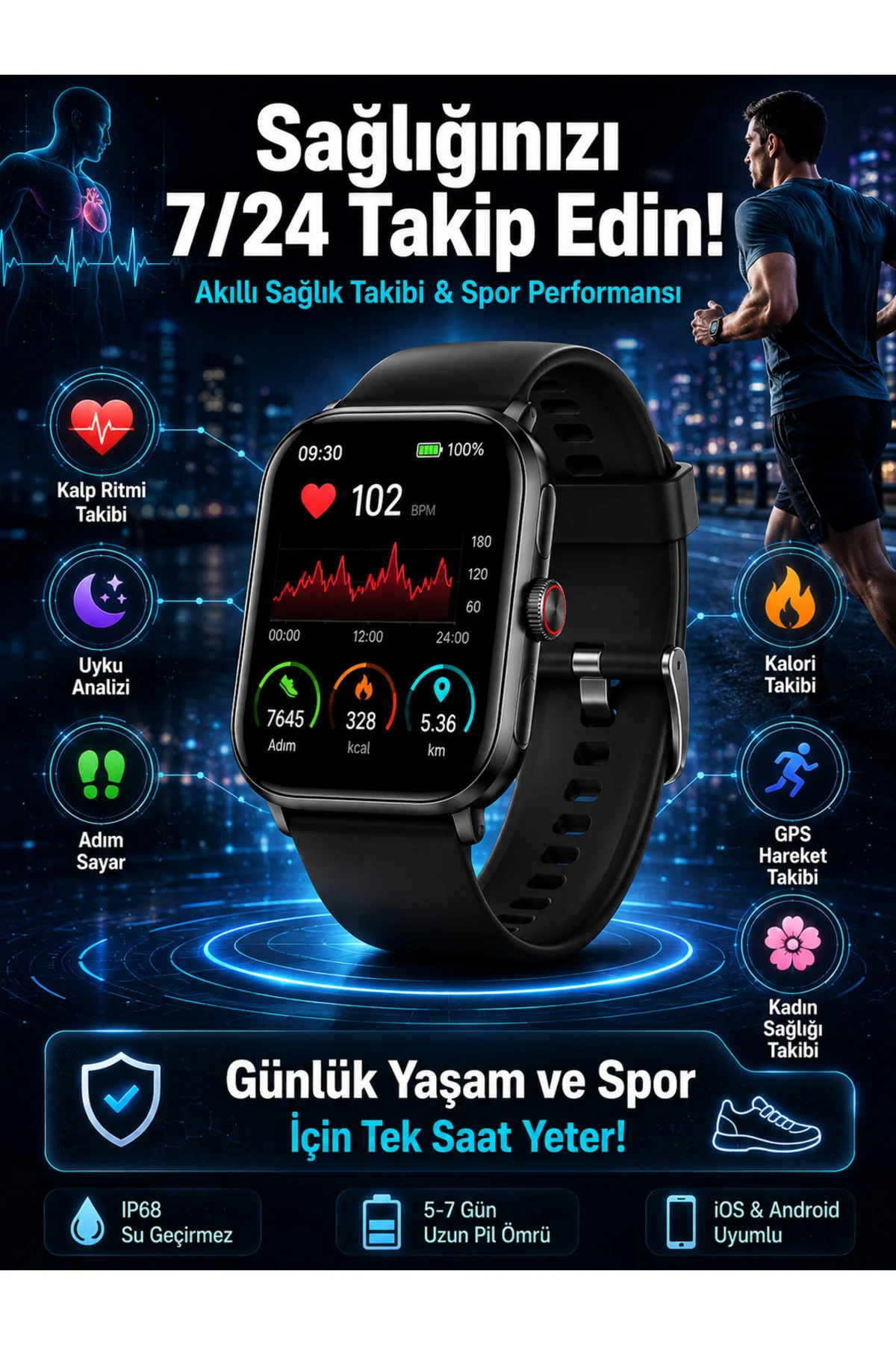 Akıllı Saat Wireless Şarj Yüksek Çözünürlüklü Müzik Dinleme Sesli Cevaplama Yeni Nesil Akıllı Saat Wireless Şarj Yüksek Çözünürlüklü Müzik Dinleme Sesli Cevaplama Yeni Nesil