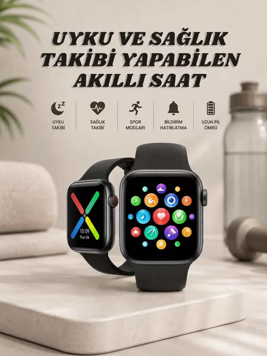 Akıllı Saat Wireless: Sağlık Takibi, GPS ve Sesli Cevaplı Yüksek Çözünürlüklü Müzik