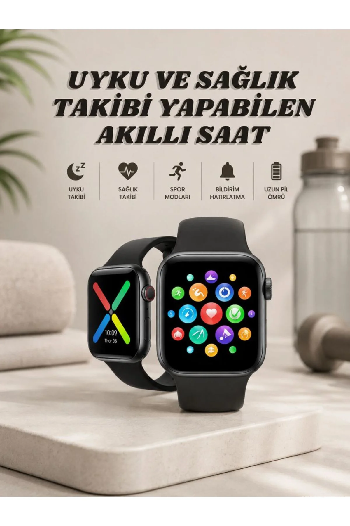 Akıllı Saat Wireless Şarj Yüksek Çözünürlüklü Müzik Dinleme Sesli Cevaplama