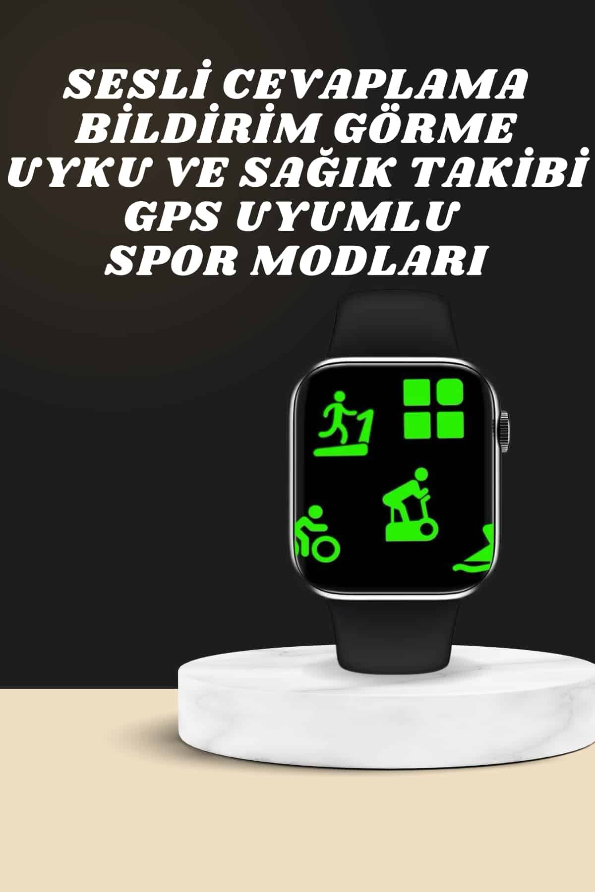 Akıllı Saat Wireless Şarj Yüksek Çözünürlüklü Müzik Dinleme Sesli