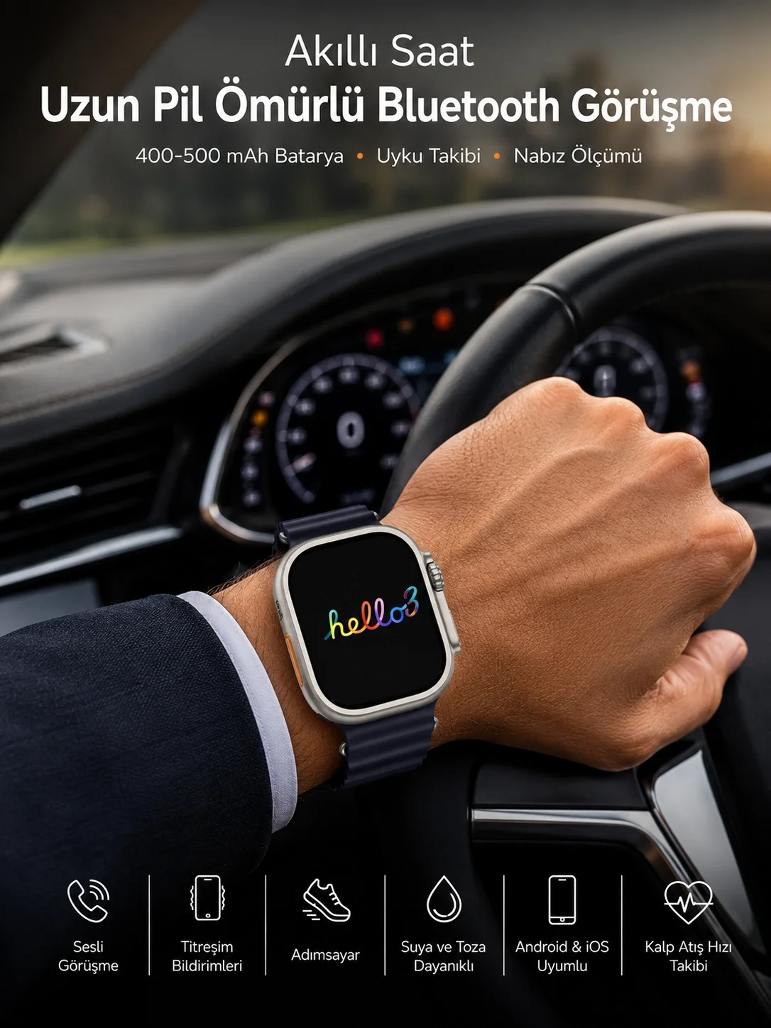 Akıllı Saat Yeni Nesil Bluetooth Bağlantılı Uyku Sağlık Takibi GPS Ve NFC Uyumlu